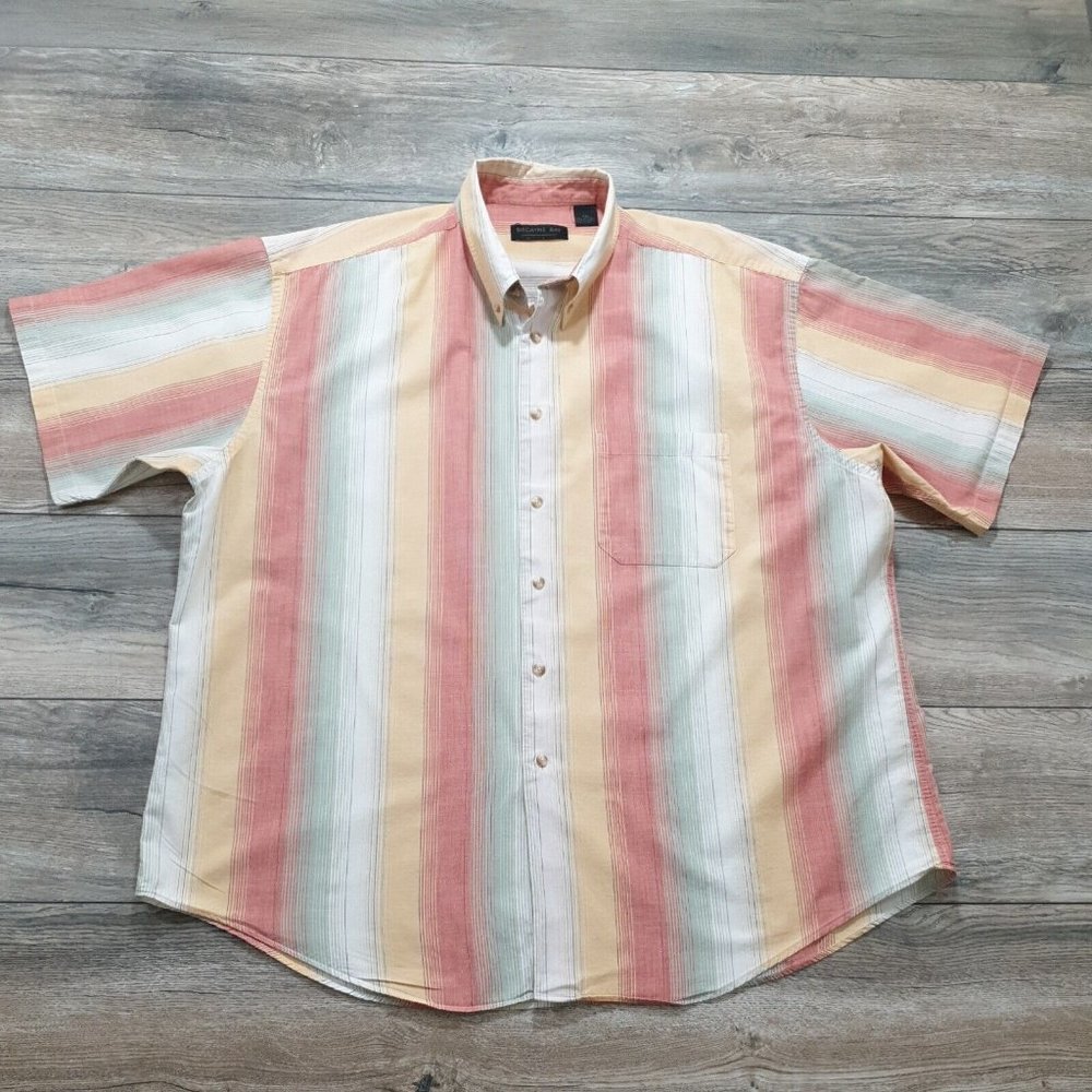 Biscayne Bay Mens Short Sleeve Shirt 2XL Casual Office Business Work Weekend
